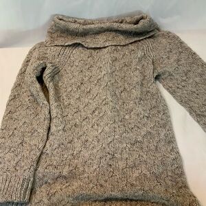 Light Brown / Tan Knit sweater with cowl neck. Size Medium Coldwater Creek